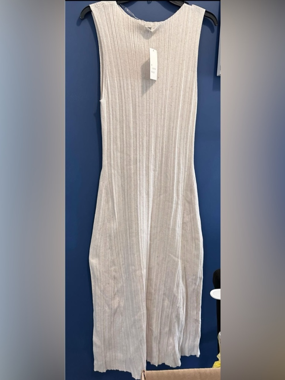 A new day soft and stretchy oatmeal ribknit sleeveless maxi dress xl nwt